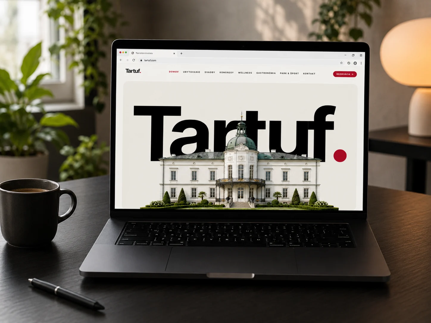 Park Hotel Tartuf website redesign shown on a laptop