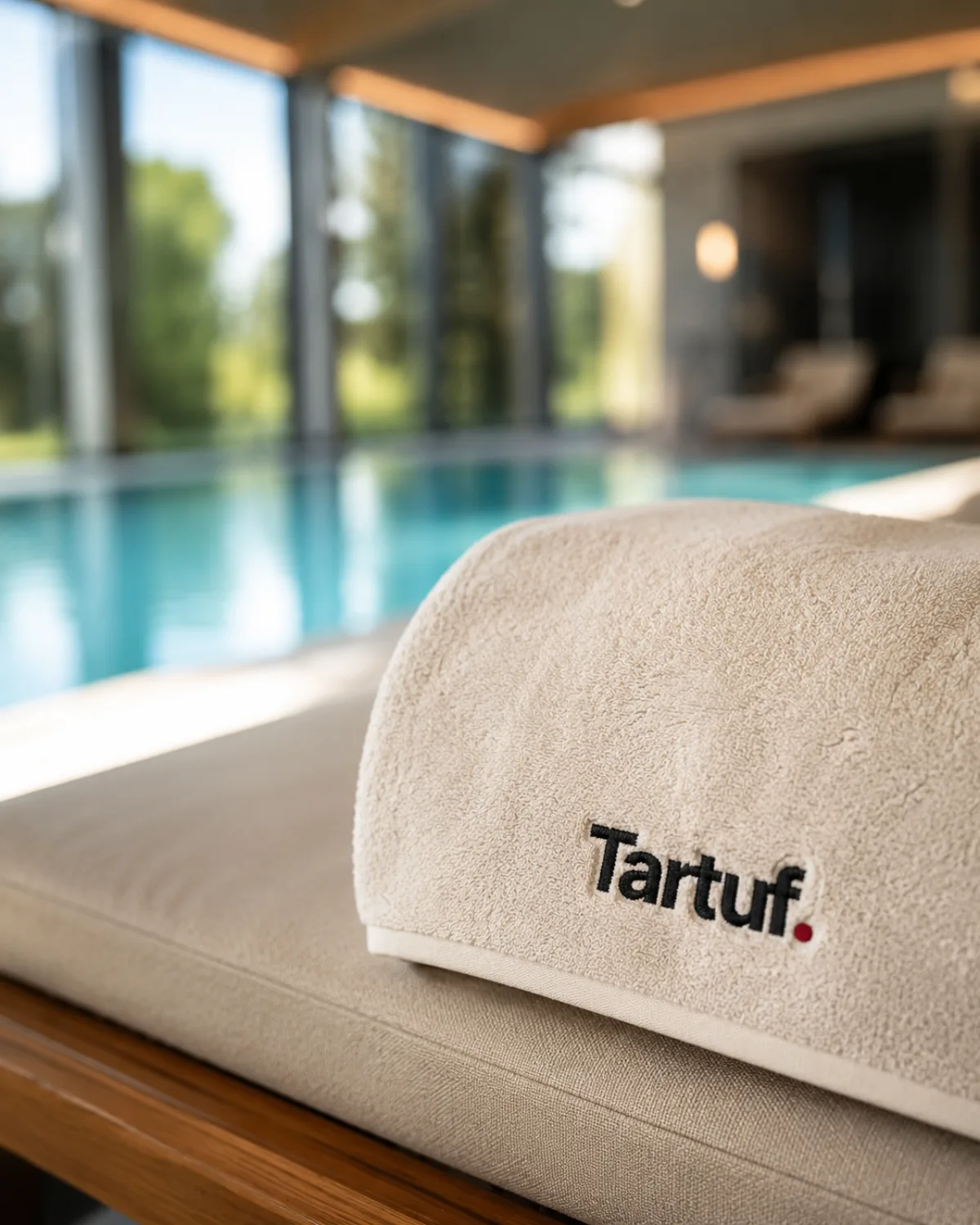 Park Hotel Tartuf towel with a custom monogram